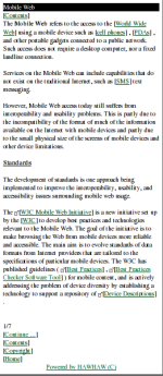 wikipedia mobile captura del artículo en inglés sobre la web móvil