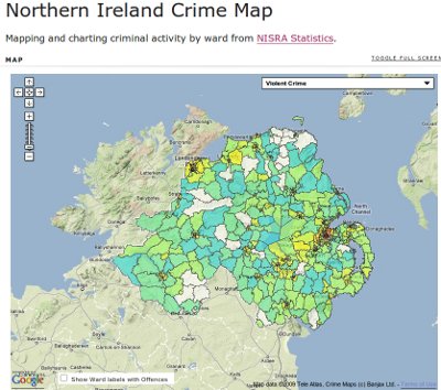Northern Ireland Crime Map: Mashup de Data Gov y Google Maps
